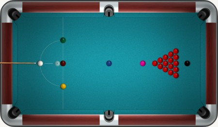 Masă de snooker în timp ce de rupere bile.